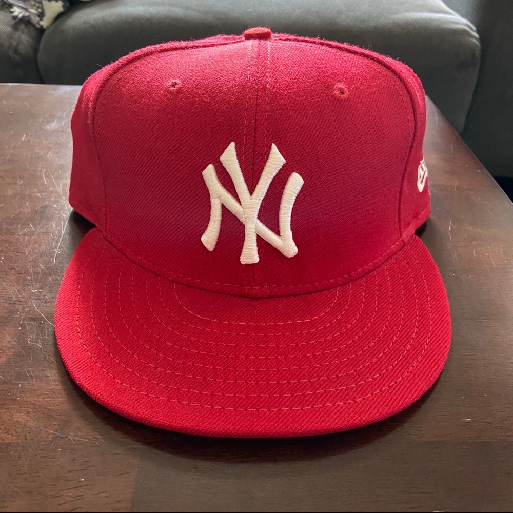 New Era 7 1/2 Red White New York Yankees Fitted